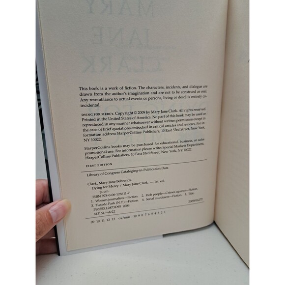 Dying for Mercy by Mary Jane Clark (2009, Hardcover) First Edition - Picture 4 of 6